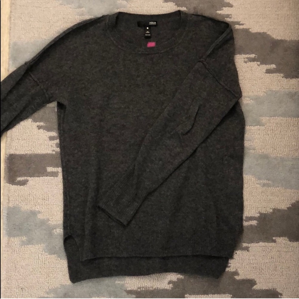 Bloomingdales Grey Cashmere “LOVE” Sweater